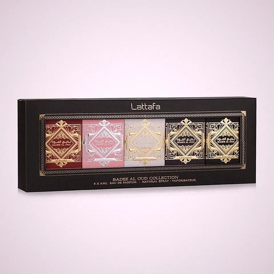 BADEE AL OUD Collection By Lattafa Unisex 5 Piece Gift Set 5 ml Eau De Parfum