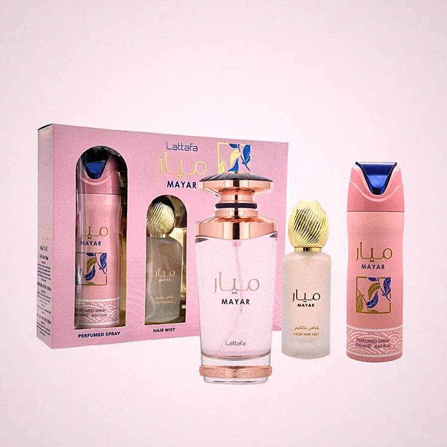 Lattafa Mayar 3 PC Gift Set EDP Perfume + Hair Mist + Body Spray