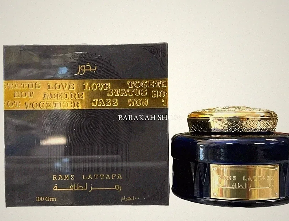 Ramz Lattafa Oud Bakhoor Agarwood Scent 100g Jar Incense Burning Wood UAE